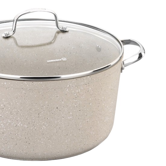 Steelpan met antiaanbaklaag, met deksel, 20cm/3L, "Granita" - Korkmaz