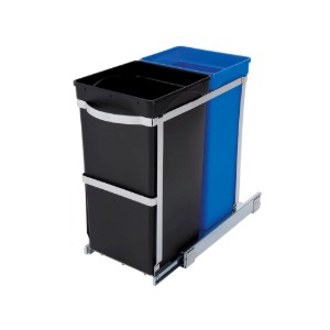 Uittrekbare prullenbak met twee compartimenten, 35 L - simplehuman