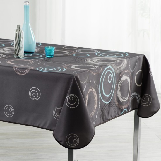 "Cercles & Splash Bleu" rechthoekig tafelkleed, 148x300 cm - Prodeco