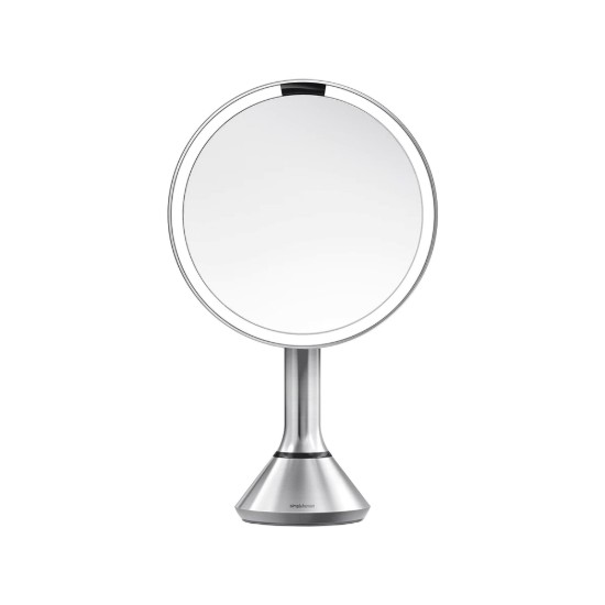 Espejo de maquillaje con control de brillo, 20 cm, Brushed - simplehuman