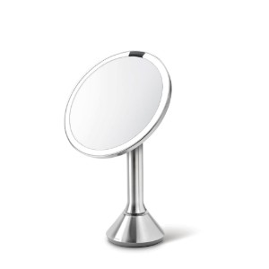 Make-upspiegel met helderheidsregeling, 20 cm, Brushed - simplehuman