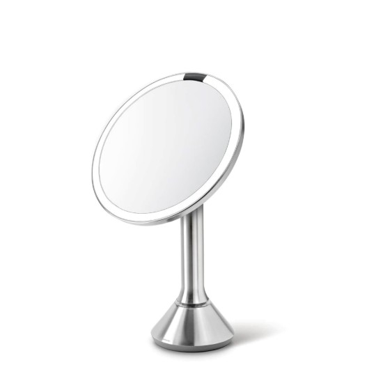 Espejo de maquillaje con control de brillo, 20 cm, Brushed - simplehuman