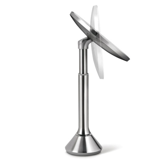 Espejo de maquillaje con control de brillo, 20 cm, Brushed - simplehuman