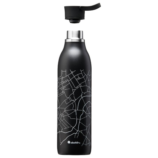 Bouteille en acier inoxydable, 600ml, "Cityloop Thermavac", Black City Print - Aladdin