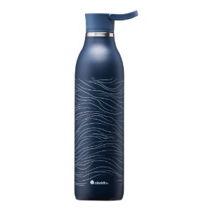 Roestvrijstalen fles, 600ml, "Cityloop Thermavac", Deep Navy Wave Print - Aladdin