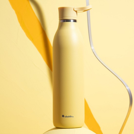 Roestvrijstalen fles, 600ml, "Cityloop Thermavac", Lemon Yellow - Aladdin