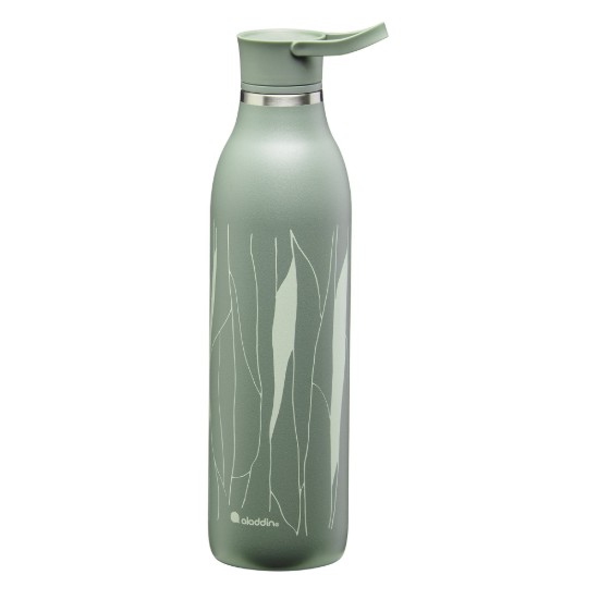 Bouteille en acier inoxydable, 600ml, "Cityloop Thermavac", Sage Green Leaf Print - Aladdin