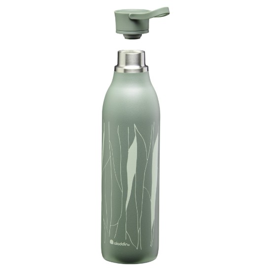 Bouteille en acier inoxydable, 600ml, "Cityloop Thermavac", Sage Green Leaf Print - Aladdin