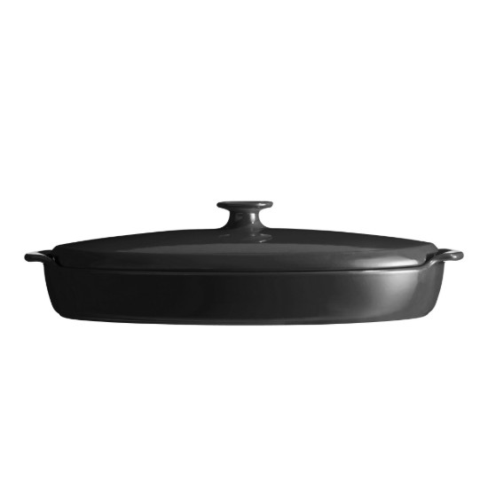 Steam cooking dish, ceramic, 42x25cm/1.9L, "PAPILLOTE", Charcoal - Emile Henry