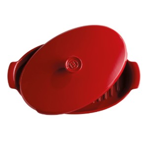 Stoomkookplaat, keramiek, 42x25cm/1,9L "PAPILLOTE", Burgundy - Emile Henry