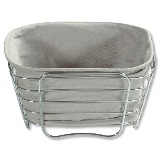 Broodmand, verchroomd metaal, 21 × 21 cm, Grijs - Kesper
