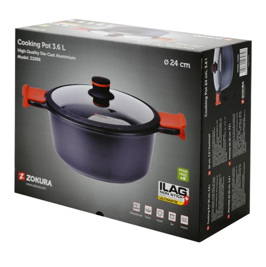 Casseruola, alluminio, 24cm/3,6 L, Noble - Zokura