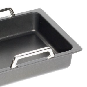 Teglia per arrosti, alluminio, con manici, 27 x 33 cm, GN 1/2 - AMT Gastroguss