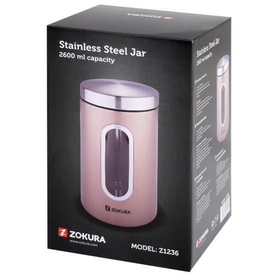 Barattolo, 2600 ml, acciaio inossidabile - Zokura