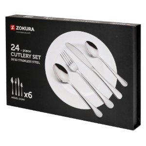 24-delige bestekset, roestvrij staal - Zokura