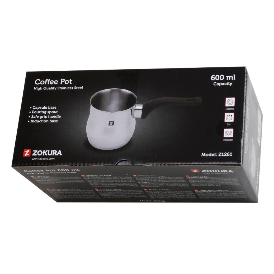 Turkse koffiepot, 600 ml, roestvrij staal - Zokura