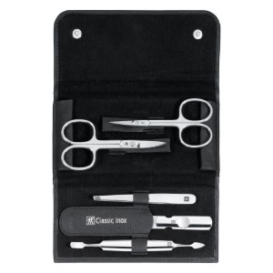 Set manicure 5 pezzi, portafoglio in pelle nera - Zwilling Classic Inox