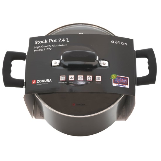 Aluminium soeppan, 24 cm / 7,4 l, uit het assortiment "Primary" - Zokura