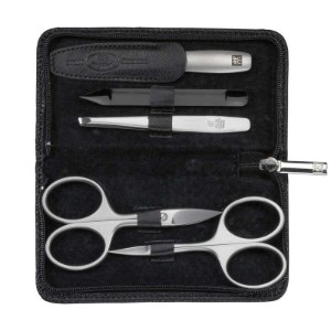 Set 5 pezzi in acciaio inox satinato e plastica, portafoglio in pelle nera - Zwilling TWINOX