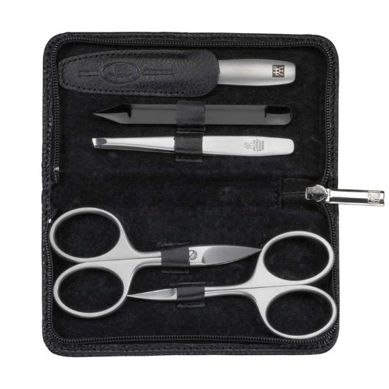 5-piece satin stainless steel and plastic set, black leather wallet - Zwilling TWINOX