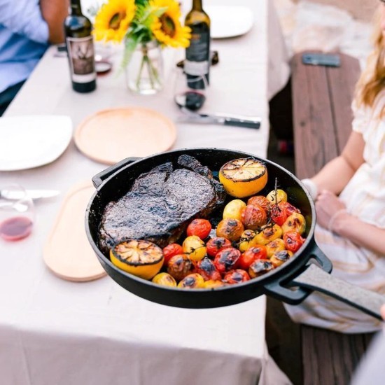 Cast iron frying pan, with removable handle, 25 cm, "SKILLET" model - Ooni