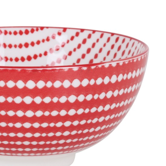 Japanse schaal, porselein, 15.5cm, "Hana", Rood/Wit - La Mediterranea