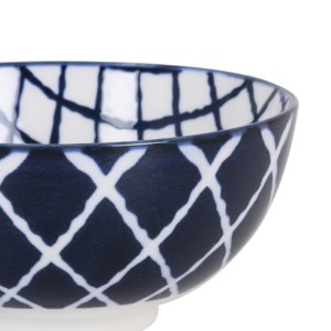 Japanse schaal, porselein, 15.5cm, "Hana", Blauw/Wit - La Mediterranea