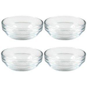 Set of 4 bowls, made from glass, 7.5 cm / 70ml, "Lys" range - Duralex