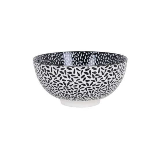 Jaapani kauss, portselan, 15.5cm, "Hana", valge/must - La Mediterranea