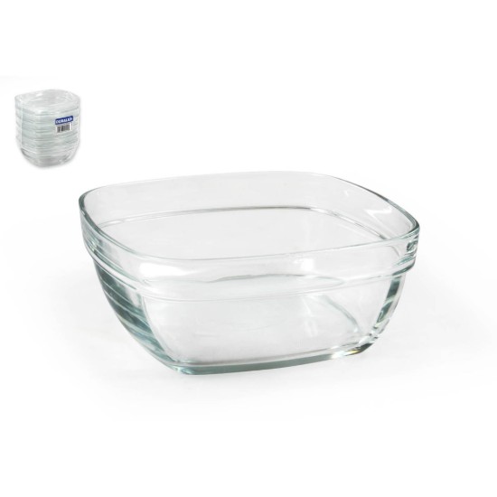 Vierkante glazen schaal, 14 × 14 cm / 610 ml, serie "Lys" - Duralex