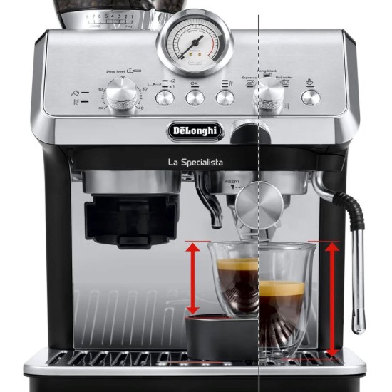 Handmatige espressomachine, 1400W, "La Specialista Arte", Zilver - DeLonghi