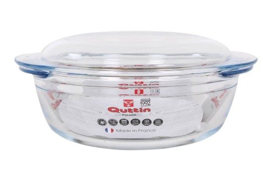 Ciotola rotonda con coperchio, in vetro, 2,2 L - Quttin