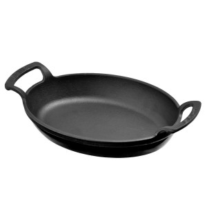 Teglia da forno, 23 x 17 cm, di forma ovale, nera - marca Lava