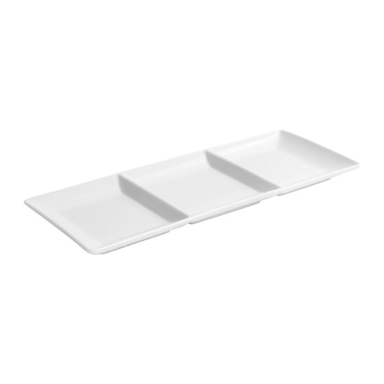 Prato de porcelana de 3 compartimentos, 30 x 12 cm - Viejo Valle