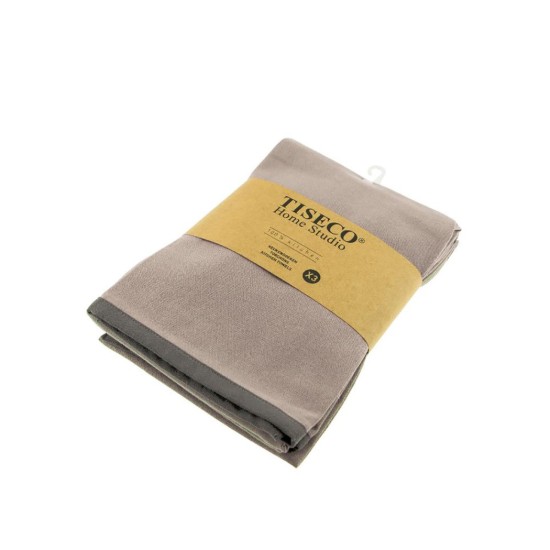 Lot de 3 torchons de cuisine, coton, 50x70 cm, Taupe - Tiseco