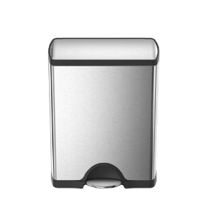 Pattumiera con pedale, acciaio inox, 46L - simplehuman
