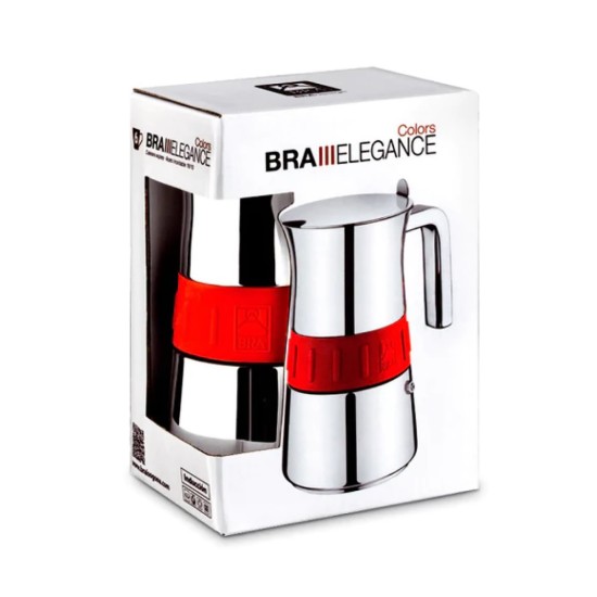 Caffettiera, acciaio inox, 200 ml, "Elegance", Rosso - BRA
