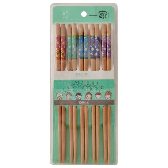 Set Chinese eetstokjes, 10 paar, bamboe - Yesjoy