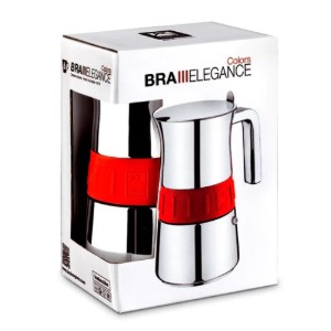 Caffettiera, acciaio inox, 300 ml, "Elegance", Rosso – BRA