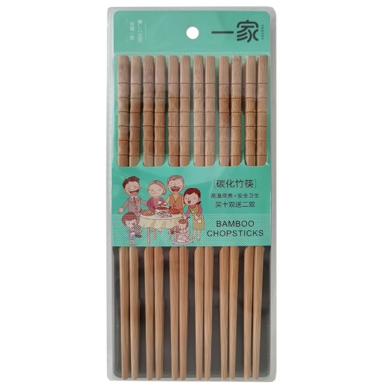 Set Chinese eetstokjes, 12 paar, bamboe - Yesjoy