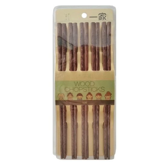 Set Chinese eetstokjes, 10 paar, wengé hout - Yesjoy