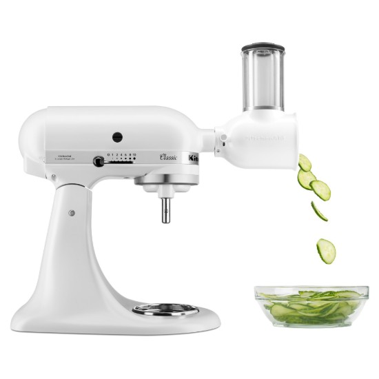 Batteur sur socle avec bol, 4,3 L, avec accessoire trancheuse, Classic, Matte White - KitchenAid