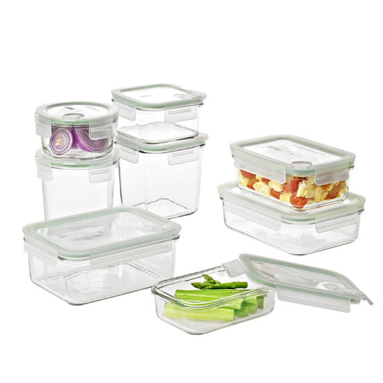 8-piece food container set, glass - Glasslock