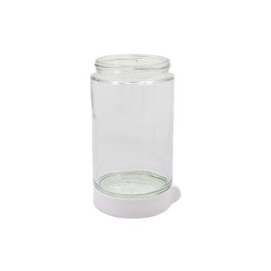 Round food storage container, 600 ml, made from glass, White - Glasslock 
