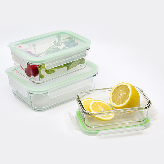 8-piece food container set, glass - Glasslock