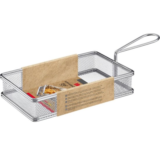 Cesto de servir retangular, aço inoxidável, 21,5 × 9,5 cm - Westmark