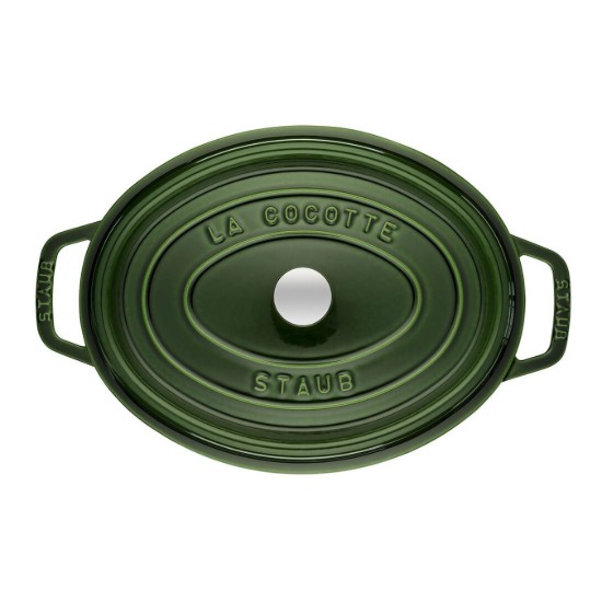 Oval Cocotte cooking pot, cast iron, 31cm/5.5L, Basil - Staub


