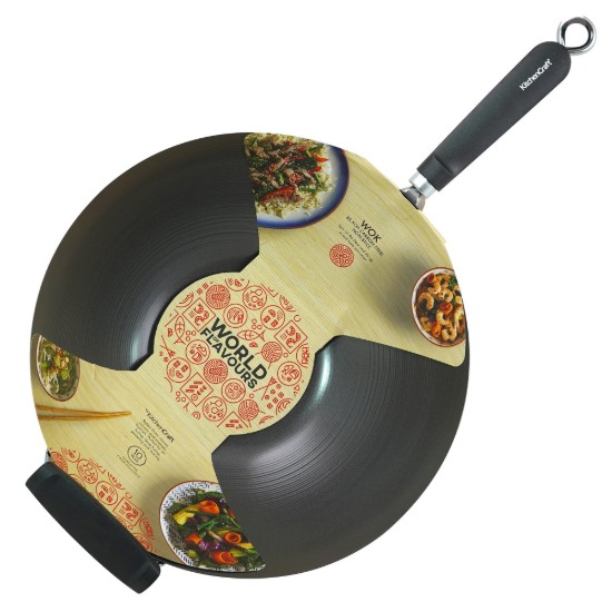 Tigaie wok, 35,5 cm, otel carbon - Kitchen Craft
