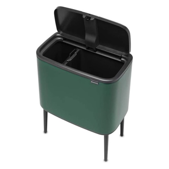 Afvalemmer "Bo Touch", RVS, 11+23 L, Pine Green - Brabantia