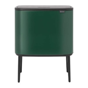 Pattumiera "Bo Touch", acciaio inox, 11+23 L, Pine Green - Brabantia